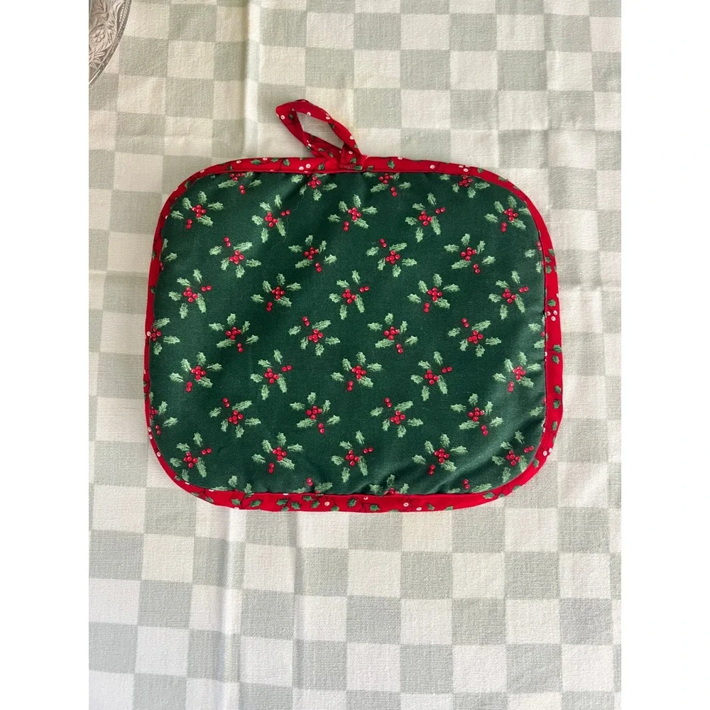 Embroidered Christmas Pot Holder Merry Mice Purrfect New Year Holiday Decor